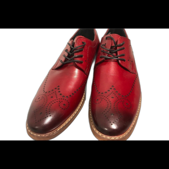 Stacy Adams Alaire Wingtip Lace Up Oxford Cranberry Red Leather 25128-608 sz 8 M - Picture 2 of 4